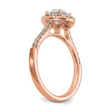 14k Rose Gold 1/3 carat Lab Grown Diamond VS/SI+ G+ 1 carat Center Round Semi Mount Engagement Ring