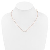 14k Rose Gold 1/3 carat Lab Grown Diamond VS/SI+ G+ Complete 18 inch Bar Necklace