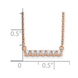 14k Rose Gold 1/4 carat Lab Grown Diamond VS/SI+ G+ Complete 18 inch Bar Necklace