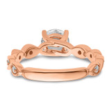 14k Rose Gold 1/6 carat Lab Grown Diamond VS/SI+ G+ 1 carat Center Round Semi Mount Engagement Ring