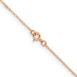 14K Rose Gold 16 inch .5mm Baby Rope with Spring Ring Clasp Chain