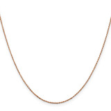 14K Rose Gold 16 inch .8mm Diamond-cut Cable with Lobster Clasp Chain