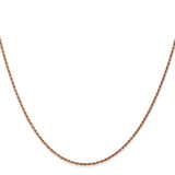14K Rose Gold 18 inch 1mm Diamond-cut Man Made Rope with Lobster Clasp Chain