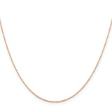 14K Rose Gold 20 inch .5mm Baby Rope with Spring Ring Clasp Chain