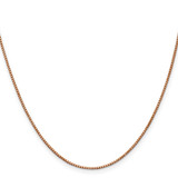14K Rose Gold 20 inch 1mm Box Link with Lobster Clasp Chain