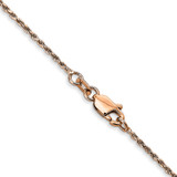 14K Rose Gold 20 inch 1mm Diamond-cut Man Made Rope with Lobster Clasp Chain
