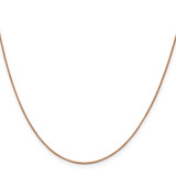 14K Rose Gold 22 inch .7mm Box Link with Lobster Clasp Chain