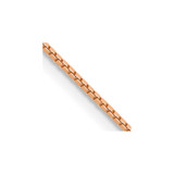 14K Rose Gold 22 inch .9mm Box Link with Lobster Clasp Chain