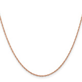 14K Rose Gold 24 inch 1.15mm Baby Rope with Spring Ring Clasp Chain