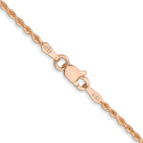 14K Rose Gold 24 inch 1.5mm Diamond-cut Rope with Lobster Clasp Chain
