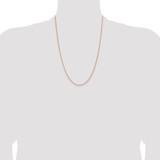 14K Rose Gold 24 inch 1.7mm Solid Polished Spiga with Lobster Clasp Chain