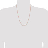 14K Rose Gold 24 inch 1.8mm Diamond-cut Cable with Lobster Clasp Chain