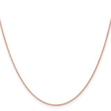 14K Rose Gold 24 inch 1mm Solid Polished Spiga with Lobster Clasp Chain