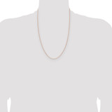 14K Rose Gold 24 inch 1mm Solid Polished Spiga with Lobster Clasp Chain