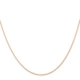 14K Rose Gold 24 inch Carded .5mm Cable Rope with Spring Ring Clasp Chain