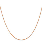 14K Rose Gold 24 inch Carded 1.15mm Cable Rope with Spring Ring Clasp Chain