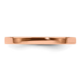 14k Rose Gold 2mm Lightweight Flat Wedding Band Size 7.5