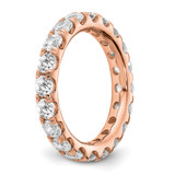 14k Rose Gold 3 carat Lab Grown Diamond VS/SI+ G+ Size 9 Shared Prong Eternity Band