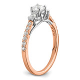 14k Rose Gold 3/4 carat Lab Grown Diamond VS/SI+ G+ Complete Petite Engagement Ring