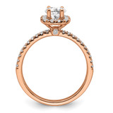 14k Rose Gold 3/4 carat Lab Grown Diamond VS/SI+ G+ Complete Round Halo Engagement Ring - RM-2B17AEC1-2489