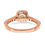 14k Rose Gold 3/4 carat Lab Grown Diamond VS/SI+ G+ Complete Round Halo Engagement Ring - RM-ECFCD0DB-9962