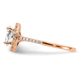 14k Rose Gold 3/8 carat Lab Grown Diamond VS/SI+ G+ 1 carat Center Oval Semi Mount Halo Engagement Ring