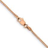 14K Rose Gold 30 inch 1.10mm Box Link with Lobster Clasp Chain