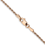 14K Rose Gold 30 inch 1.5mm Diamond-cut Man Made Rope with Lobster Clasp Chain