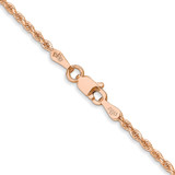 14K Rose Gold 30 inch 1.75mm Diamond-cut Rope with Lobster Clasp Chain