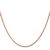 14K Rose Gold 30 inch 1.8mm Diamond-cut Man Made Rope with Lobster Clasp Chain