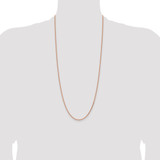 14K Rose Gold 30 inch 2.1mm Solid Polished Spiga with Lobster Clasp Chain