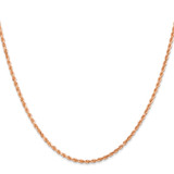14K Rose Gold 30 inch 2mm Diamond-cut Rope with Lobster Clasp Chain