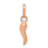 14k Rose Gold 3D Italian Horn Charm - XC-9ED25CB3-3642