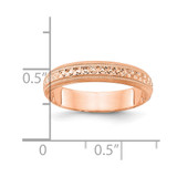 14k Rose Gold 3mm Design Etched Wedding Band Size 8.5