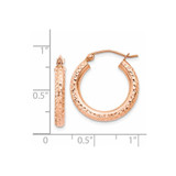 14k Rose Gold 3mm Diamond-cut Hoop - T1-08B469EB-8868