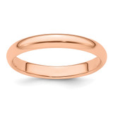 14k Rose Gold 3mm Half-Round Wedding Band Size 8