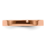 14k Rose Gold 3mm Lightweight Flat Wedding Band Size 8