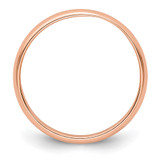 14k Rose Gold 3mm Lightweight Half Round Wedding Band Size 11