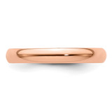 14k Rose Gold 3mm Lightweight Half Round Wedding Band Size 12