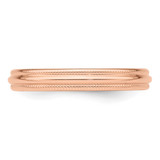 14k Rose Gold 3mm Milgrain Half-Round Wedding Band Size 7.5
