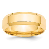 10k Yellow Gold 7mm Beveled Edge Comfort Fit Wedding Band Size 12