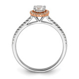 10k Two-Tone Rose and White Gold 1/2 carat Lab Grown Diamond VS/SI+ G+ Round Complete Halo Engagement Ring