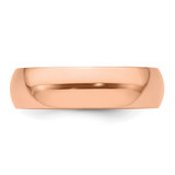14k Rose Gold 6mm Half Round Wedding Band Size 11