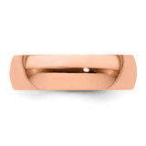 14k Rose Gold 6mm Lightweight Half Round Wedding Band Size 8