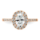14k Rose Gold 7/8 carat Lab Grown Diamond VS/SI+ G+ Oval Complete Halo Engagement Ring
