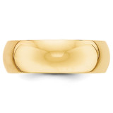 10k Yellow Gold 7mm Half Round Wedding Band Size 13