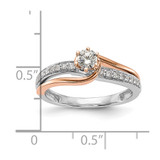 10k Two-Tone Rose and White Gold 3/8 carat Lab Grown Diamond VS/SI Complete By-Pass Engagement Ring
