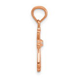 14K Rose Gold Diamond Accented Cross Pendant
