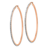 14k Rose Gold Diamond Fascination Round Hinged Hoop Earrings - DF-3E363F70-7537