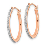 14k Rose Gold Diamond Fascination Round Hinged Hoop Earrings - DF-875AE9DA-1194